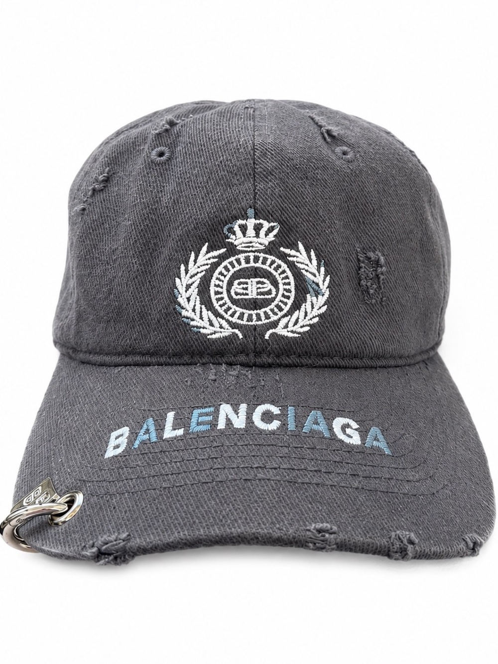 Balenciaga BB Laurel Destroyed Piercing Cap 'Black/White'